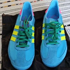 SL 72 OG Adidas Women's Blue Sneakers with Yellow and Pink Highlights